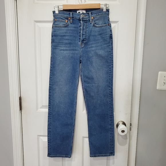 Re/Done Denim - RE/DONE 70s High Rise Stove Pipe straight-leg jeans Size 26